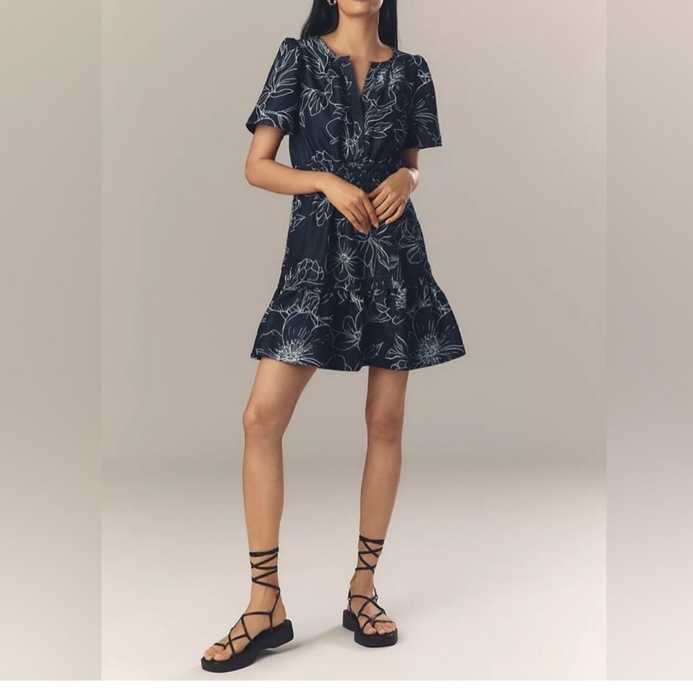 Anthropologie The Somerset Denim Mini Dress Size Small